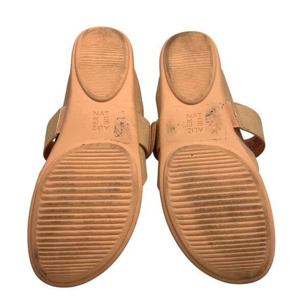 Naturalizer Women Tan Peach Thong Sandals Velcro Strap GENN-TWIRL Size 8 - Picture 5 of 5